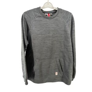 Topo Designs Mens XL Gray Heather Fleece Crewneck Sweatshirt Kangaroo Pocket USA